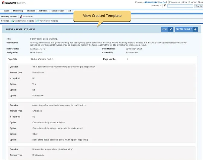 SugarCRM Survey Rocket