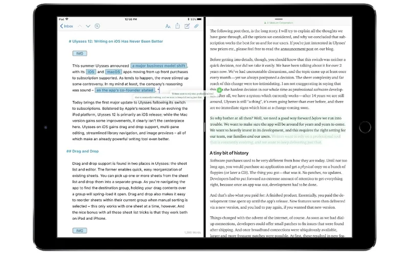 Ulysses Writing App