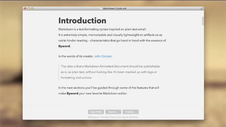 Byword Creación de Documentos